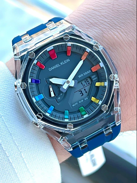 Daniel Klein Silikon Kordon Dijital&Analog 50 Mt Suya Dayanıklı Erkek Kol Saati EDK.2100.3
