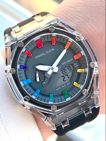 Daniel Klein Silikon Kordon Dijital&Analog 50 Mt Suya Dayanıklı Erkek Kol Saati EDK.2100.5