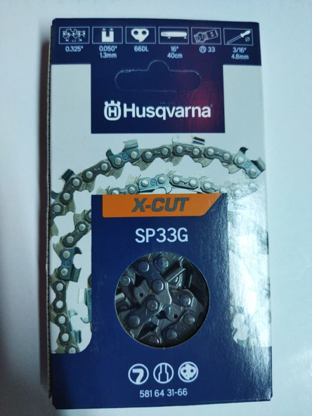 MOTORLU TESTERE ZİNCİR 3/25 33 DİŞ HUSQVARNA 1,3 MM YARIM KÖŞELİ ORJİNAL ürün görseli