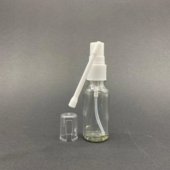20ml şeffaf Cam Şişe, Ağız spreyli Şişe, 24 Adet, Oral Sprey, Ecza şişesi, Boş Cam şişe