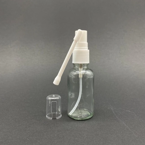 30ml şeffaf Cam Şişe, Ağız spreyli Şişe, 12 Adet, Oral Sprey, Ecza şişesi, Boş Cam şişe