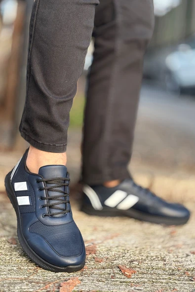 Logan Lacivert Ortopedik Günlük Garantili Yürüyüş Koşu Sneaker Spor Ayakkabı LOGAN-7039 - 3
