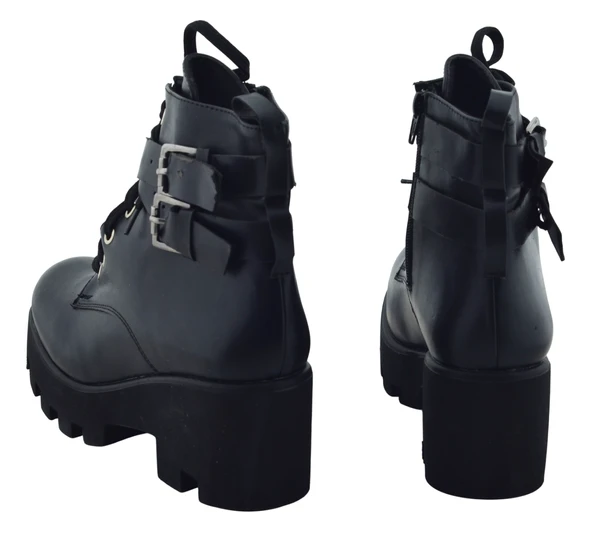 Boya Defolu Kadın Fermuarlı Kadın Kışlık Bot Kalın Tabanlı 36 Numara - 3