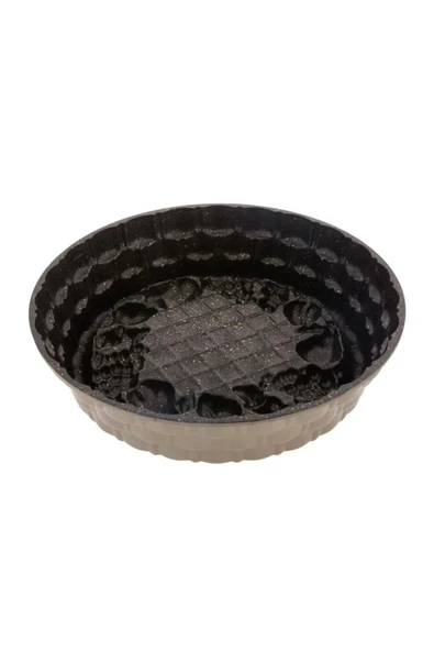 Uva - Döküm Yanmaz Yapışmaz Kek Ve Tart Kalıbı Gold 25 Cm - 3