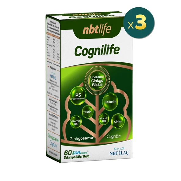 NBT Life Cognilife Takviye Edici Gıda 60 Kapsül 3 Adet