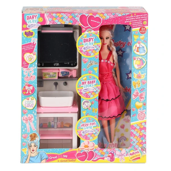 Nessiworld OYD-02390 Bebek ve Aynalı Lavabo Oyun Seti -Oydaş Oyuncak - Resim 2