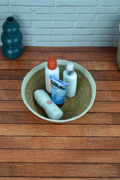 Liv - Dekoratif Doğal El Örmesi Hasır, Çok Amaçlı Sepet, Banyo Ve Mutfak Organizer - 4