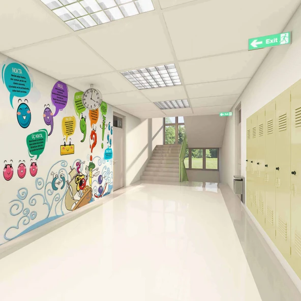 Noktalama İşaretleri Okul Duvar Kağıdı Baskı