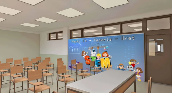 Robotik Kodlama Okul Duvar Kağıdı Baskı - 3