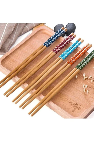 Feng - Chopstick Yıkanabilir Bambu Yemek Çubuğu Sushi Japon Çin Yemek Çubuğu 24 Cm