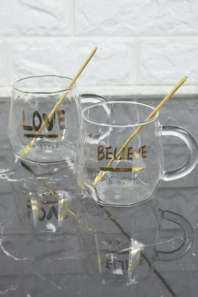 Believe - 2 Kişilik Cam Kupa Seti - 2