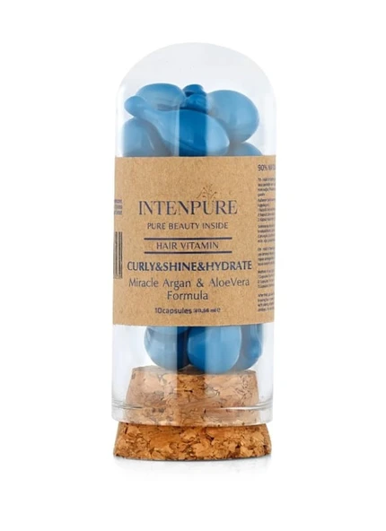 Intenpure Dalgalı Saçlar İçin Nem & Parlaklık Veren Saç Vitamini 10 Kapsül