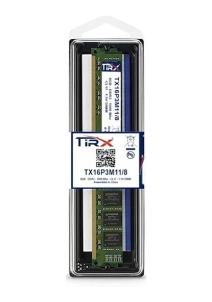 Tirx TX16P3M11/8 8 GB DDR3 1600 MHz CL11 AMD - Intel Uyumlu 1.5V Ram