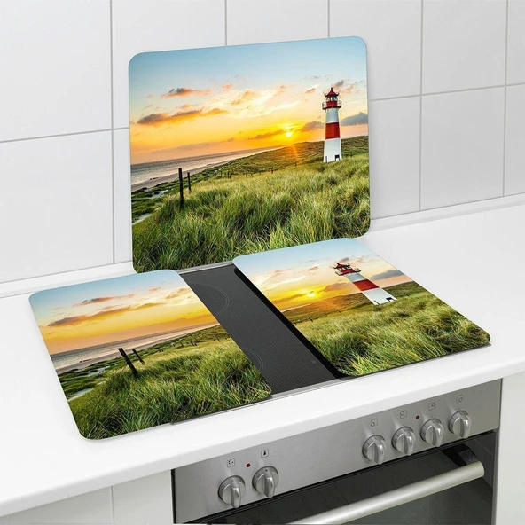 WENKO 50x56 Ocak Arkası Koruyucu ,Büyüleyici Akşam Manzarası Desenli - Resim 3