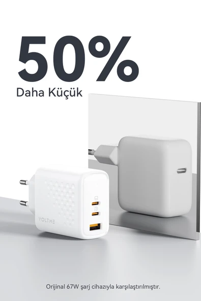 VOLTME V2024V1 Revo Beyaz 67W CCA GaN Şarj Aleti - 4