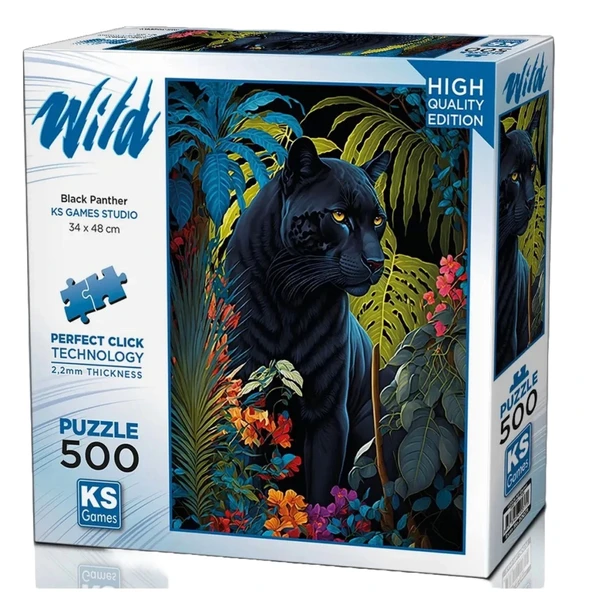 Black Panther with Puzzle 500 Parça 20071