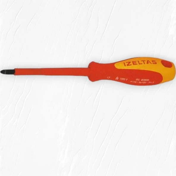 İzeltaş Elektrikçi İzoleli Yıldız Uçlu Tornavida 1000 V Sarı/kırmızı 3 x 60 mm - 2