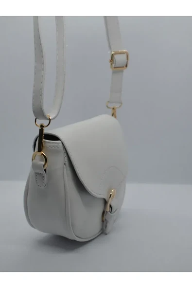 Gri Mini Boy Düz Suni Deri Çanta - Resim 3
