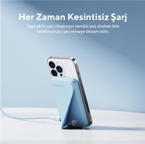 Voltme Mavi MagPak 5000mAh Magsafe Kablosuz Powerbank- 22.5W - 6