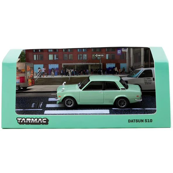Tarmac Wor1/64 Datsun 510 Light Green - 6
