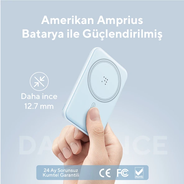 Voltme Mavi MagPak 5000mAh Magsafe Kablosuz Powerbank- 22.5W - 5