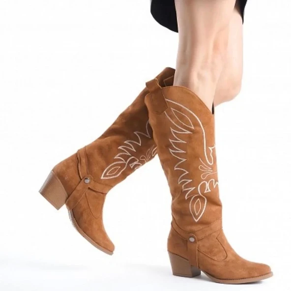 Jilla Taba Süet Tak Çıkar Topuklu Bot Ve Çizme - Resim 6