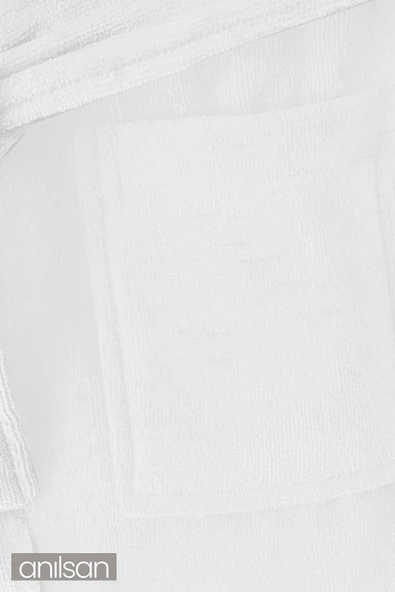 Beyaz  Pamuklu Çocuk Bornozu - 4-6 Yaş - Yumuşak, Nefes Alabilir, Doğal Kumaş - 3