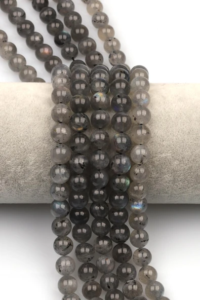 Labradorit (A Kalite) Doğaltaş Dizi 8 mm Küre Kesim