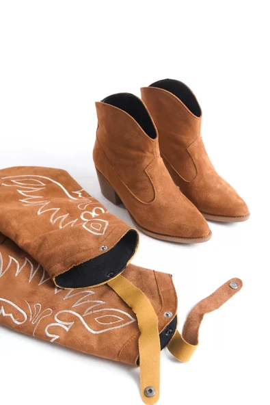 Jilla Taba Süet Tak Çıkar Topuklu Bot Ve Çizme - Resim 5