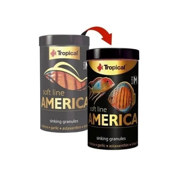 Tropical Softline Amerikan Cinsi Balıklar için Yumuşak Granül Balık Yemi Medium 100 Ml 60 Gr - 2
