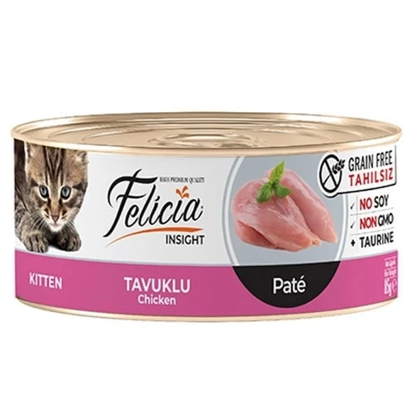 Felicia Tahılsız Tavuklu Kıyılmış Yavru Konserve Kedi Maması 85 Gr