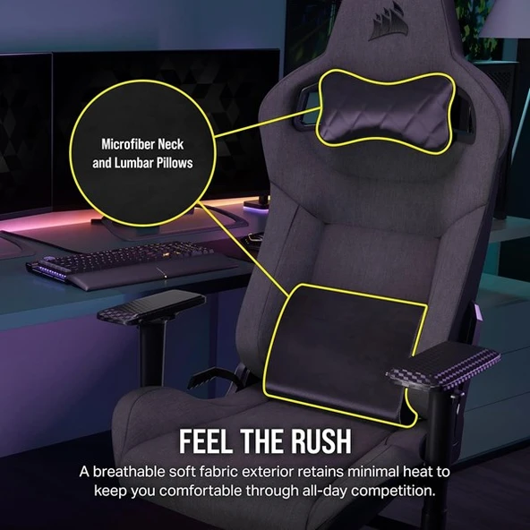 CORSAIR T3 RUSH FABRIC CF-9010057-WW OYUNCU KOLTUĞU - 5