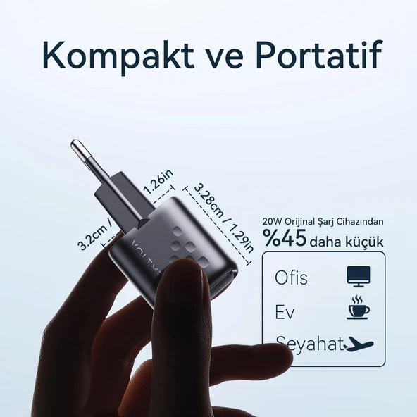 VOLTME V2003 Revo Siyah 20W USB-C Şarj Aleti - 2