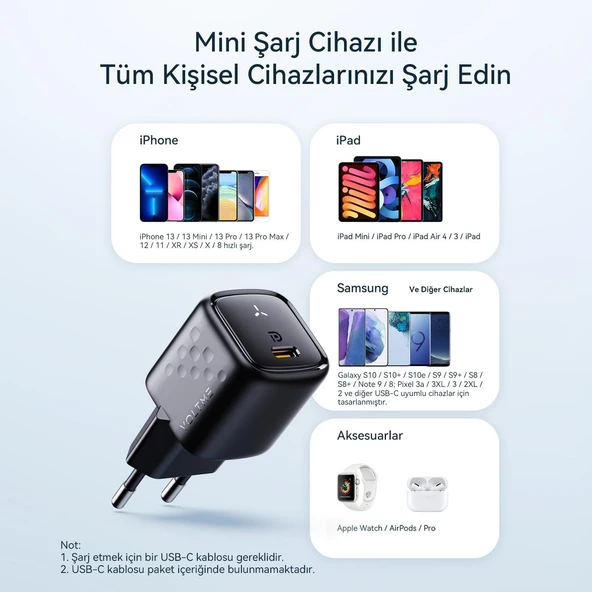 VOLTME V2003 Revo Siyah 20W USB-C Şarj Aleti - 3