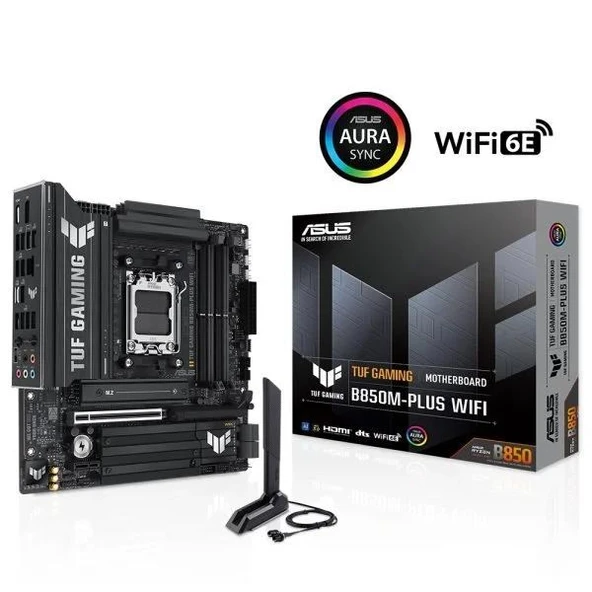 ASUS TUF GAMING B850M-PLUS WIFI-7 DDR5 HDMI DP PCIE 5.0 AM5 mATX ürün görseli 1