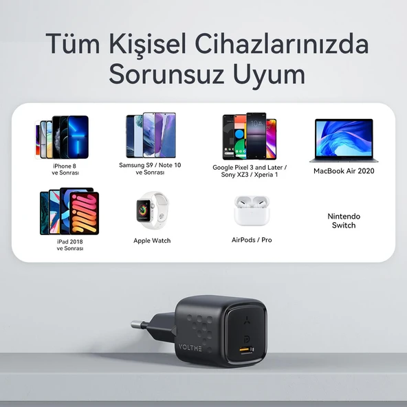 VOLTME V2008 Revo Siyah 30W C USB-C Şarj Aleti - 7