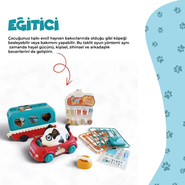 Ogi Mogi Toys Ses Kontrollü Köpek, Araba ve Atıştırma Arabası Seti - 4