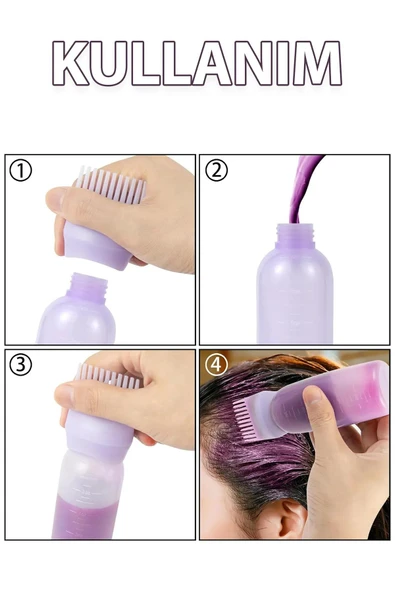 Saç Boyama Tarağı 1 Adet Yıkanabilir Taraklı Saç Yağı Uygulama Aparatı Saç Boyama Seti Maske Makyaj - 5