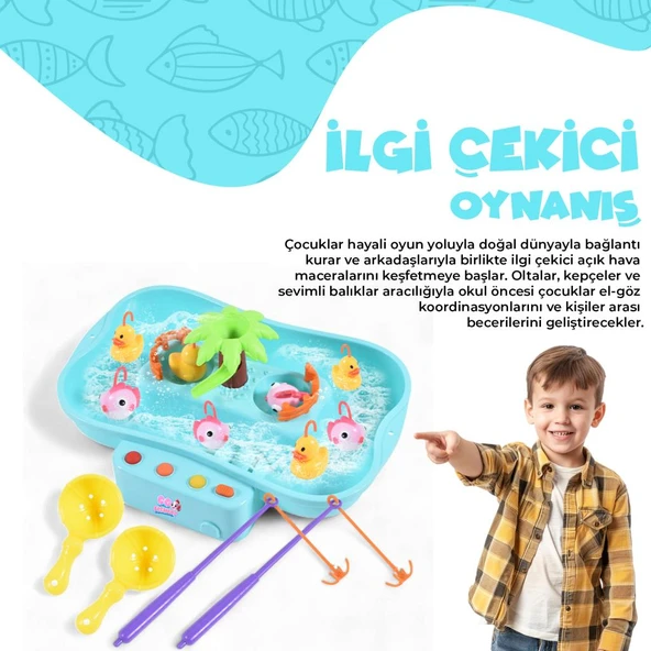 Ogi Mogi Toys Pilli Müzikli Hareketli Balık Tutma Oyunu - 3