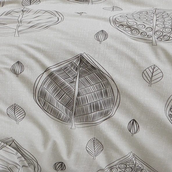 Keep London Dolce Sleep Series 301 Natural Cotton(Doğal Pamuk) Çift Kişilik Nevresim Takımı-Gri - 4
