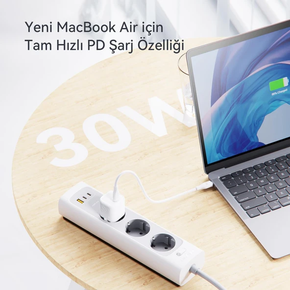 VOLTME V2009 Revo Beyaz 30W C USB-C Şarj Aleti - 6