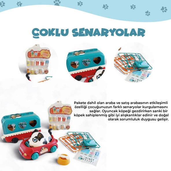 Ogi Mogi Toys Ses Kontrollü Köpek, Araba ve Atıştırma Arabası Seti - 5