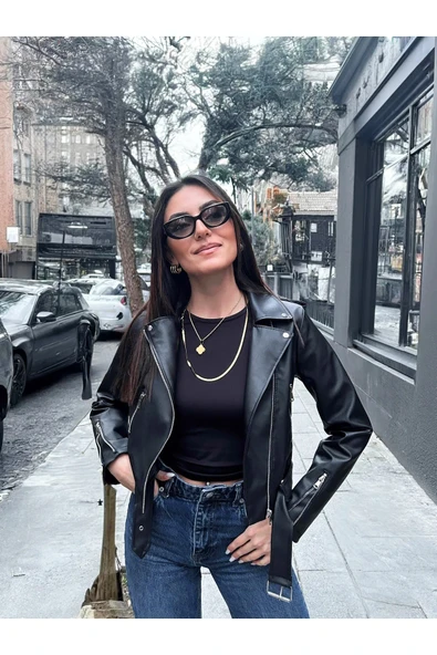 Kadın Deri Ceket Dikişsiz - 2