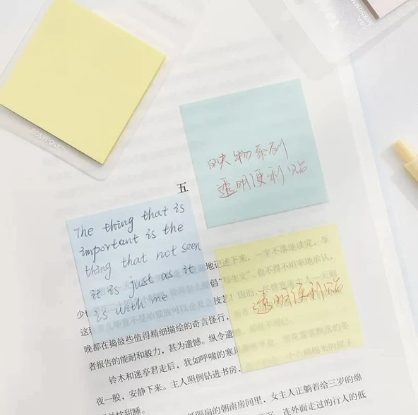 Gen-Of Şeffaf Post-it Yapışkanlı Not Kağıdı 76X76 mm 40 Yp - 3