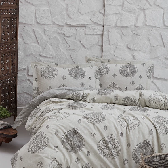 Keep London Dolce Sleep Series 301 Natural Cotton(Doğal Pamuk) Çift Kişilik Nevresim Takımı-Gri - 2