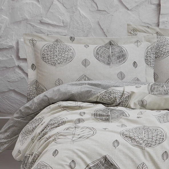 Keep London Dolce Sleep Series 301 Natural Cotton(Doğal Pamuk) Çift Kişilik Nevresim Takımı-Gri - 3