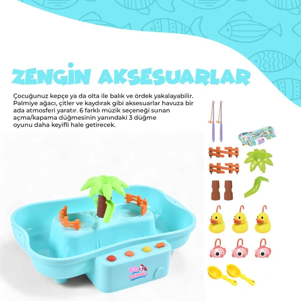 Ogi Mogi Toys Pilli Müzikli Hareketli Balık Tutma Oyunu - 4