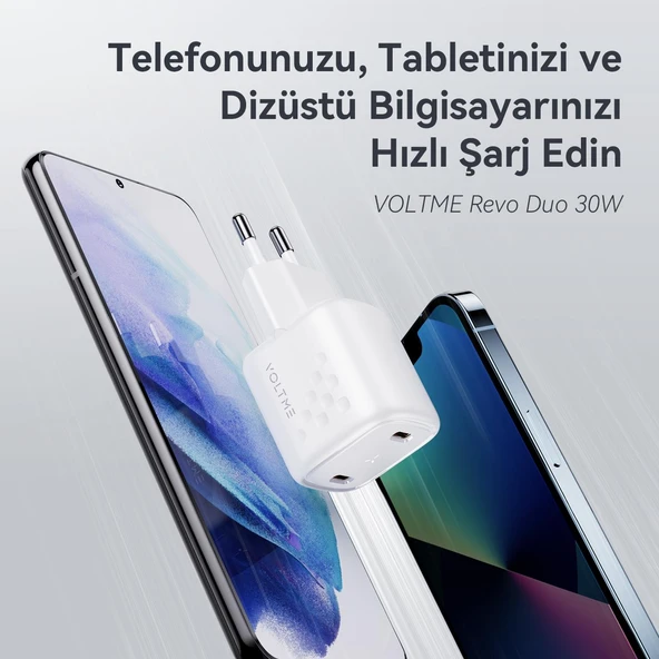 VOLTME V2014 Revo Beyaz 30W CC GaN Şarj Aleti - 4