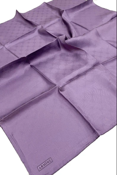 JAKARLI İPEK EŞARP 2000 (J) - MONOGRAM DESENLİ - 245356  MOR