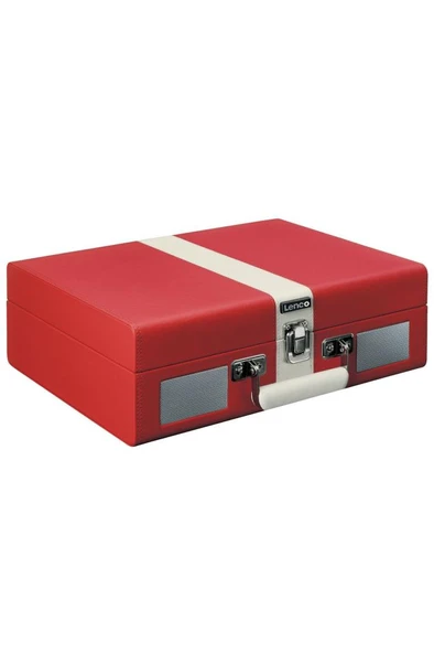 Lenco Classic Phono TT-110 Kırmızı Hoparlörlü Bluetoothlu Retro Pikap Plak Çalar - 4